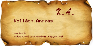 Kolláth András névjegykártya